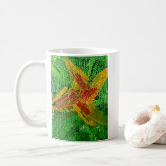 Caneca De Café Impresssionista Pintura de Flor de Abóbora