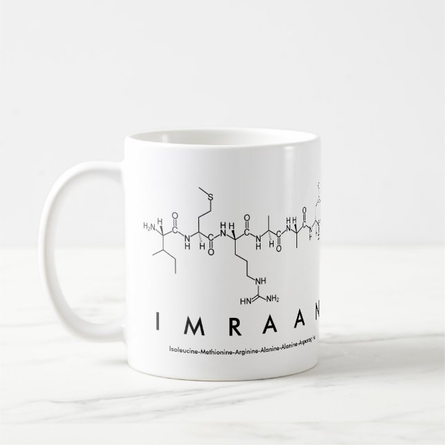 Caneca De Café Imraan peptide name mug (Esquerda)