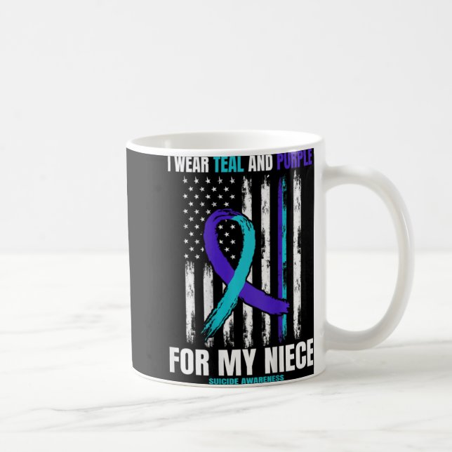 Caneca De Café In Memory Of My Niece Suicide Awareness Usa Flag C (Direita)