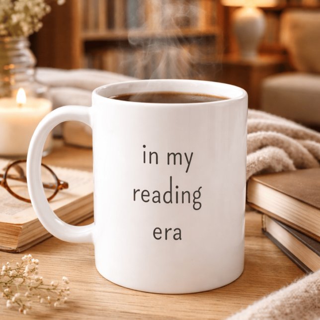 Caneca De Café In My Reading Era Minimalist Book Lover (Criador carregado)