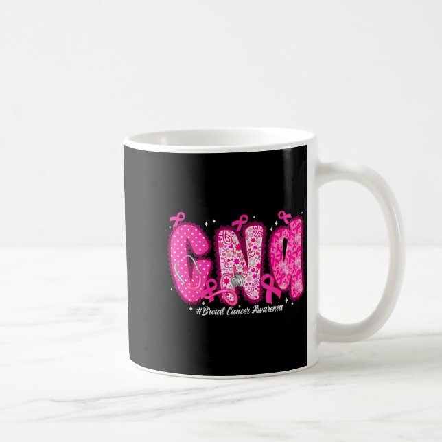 Caneca De Café In October We Wear Nk Cna Nurse Breast Cancer Awar (Direita)