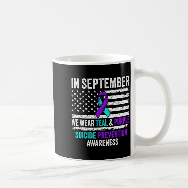 Caneca De Café In September Wear Teal Purple Suicide Prevention A (Direita)