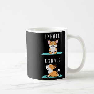 Caneca De Café Inalar Exalar Namaste Yoga Corgi Cachorro Meditaçã