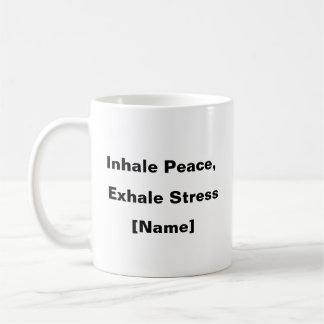 Caneca De Café Inalar Paz, Exalar Estresse - Mug Personalizado De