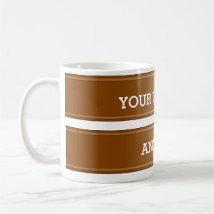 Caneca De Café Inclinação marrom da BANDEIRA + seu texto
