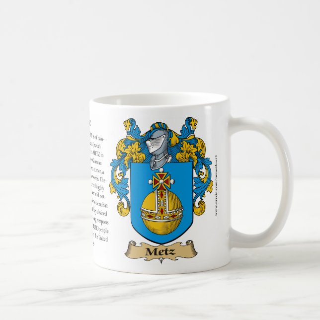 Caneca De Café Incluir da brasão da família de Metz (crista) seu (Direita)