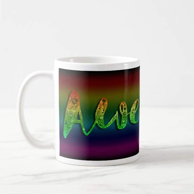 Caneca De Café Incrível Arco-Íris Brilhante Declaração Fofo Diver (Esquerda)
