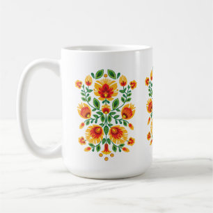 Caneca De Café 💛 🧡 ❤️ Incrível Folk Wycinanki