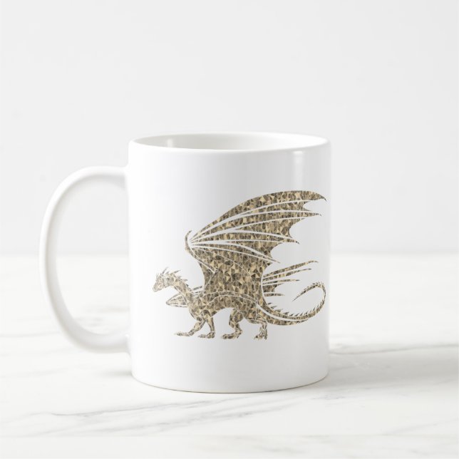 Caneca De Café Incrível Ouro de Dragão Mosaico (Esquerda)