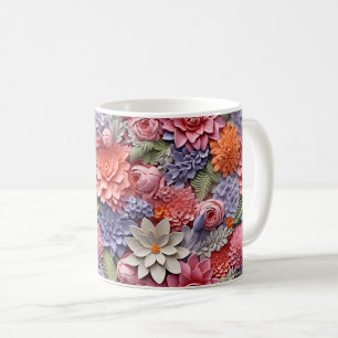 Caneca De Café Incrível Padrão 3D Floral Invisível