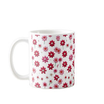 Incrível Red and White Floral Pattern Mug