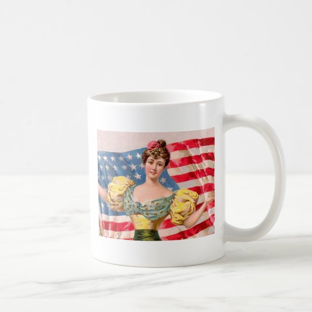 Caneca De Café Independência da Liberdade da Bandeira Americana (Direita)
