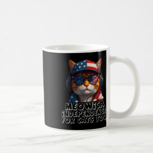 Caneca De Café Independência Meowica Para Gatos Demasiado Patriót