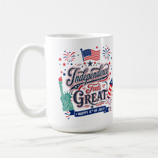 Caneca De Café Independência se Sente Ótimo–Feliz 4 de Julho Patr