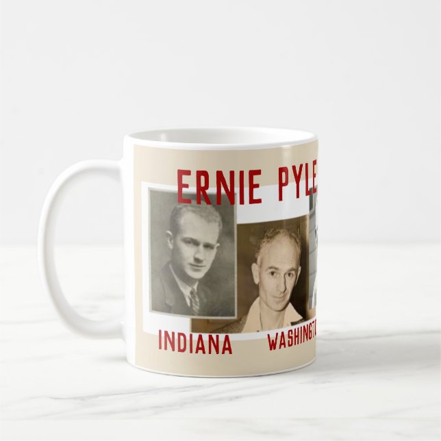 Caneca de café Indiana de Ernie Pyle WWII (Esquerda)