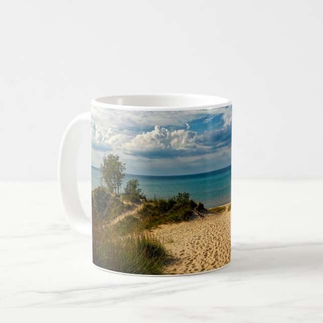 Caneca De Café Indiana Dunes, Lago Michigan (Frente Esquerda)
