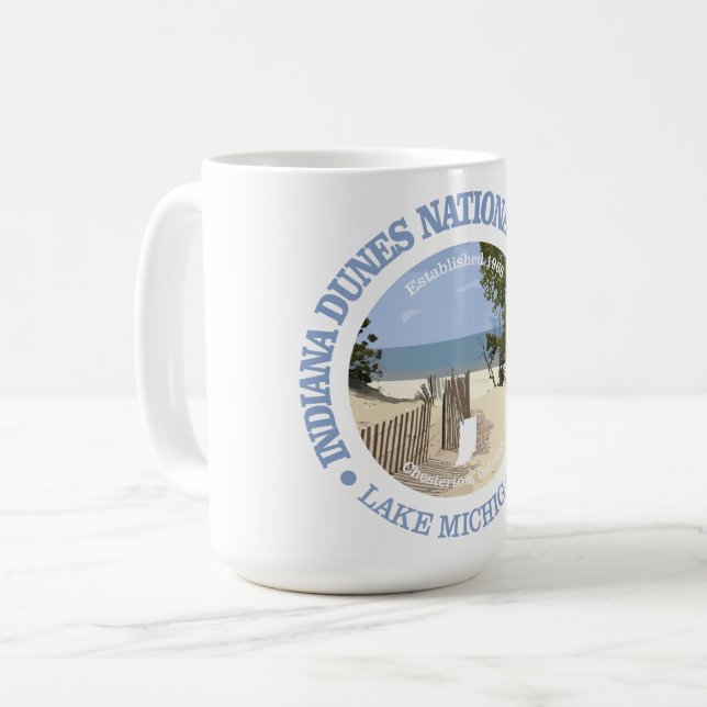 Caneca De Café Indiana Dunes National Lakeshore (Frente Esquerda)