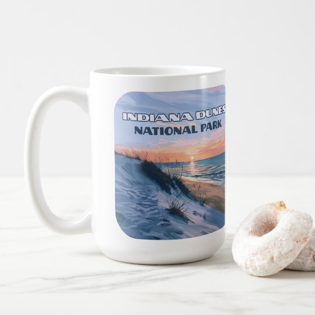 Caneca De Café Indiana Dunes National Park Lake Michigan (Com Donut)