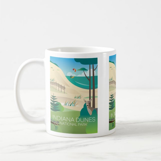 Caneca De Café Indiana Dunes National Park Mug (Esquerda)