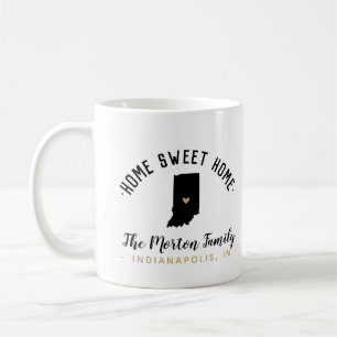 Caneca De Café Indiana Home Sweet Home Family Monograma Mug
