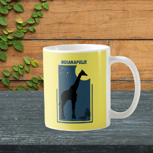 Caneca De Café Indianapolis Zoo Indiana Vintage Giraffe