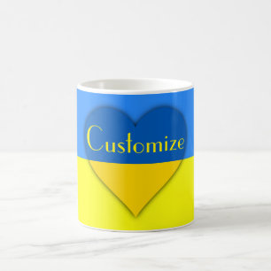 Caneca De Café Indicador da Ucrânia Blue Yellow Thunder_Cove
