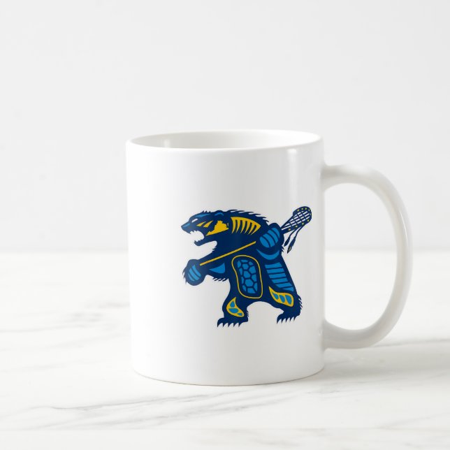 Caneca De Café Indígenas Lacrosse Bear (Direita)