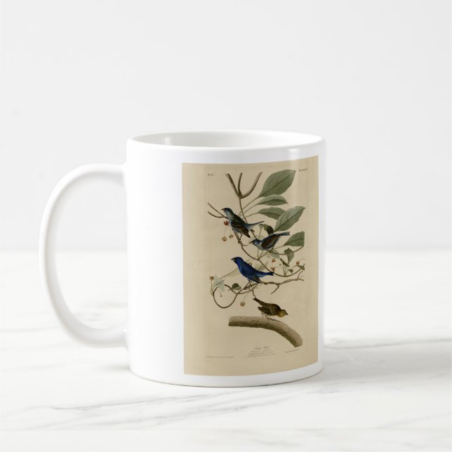 Caneca De Café Indígo Bunting das Aves da América de Audubon (Esquerda)