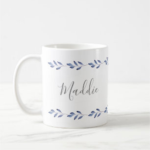 Caneca De Café Indigo Watercolor Deixa Garland