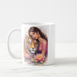 Caneca De Café Indischer Frühling - Porträt Frau mit Tiger