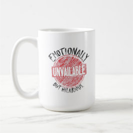 Caneca De Café Indisponível Emocionalmente Mas Hilário Selo