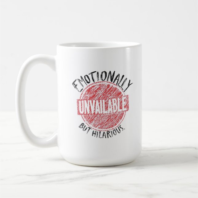 Caneca De Café Indisponível Emocionalmente Mas Hilário Selo (Esquerda)