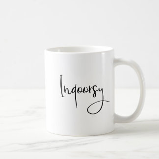 Caneca De Café Indoorsy Script Funny 