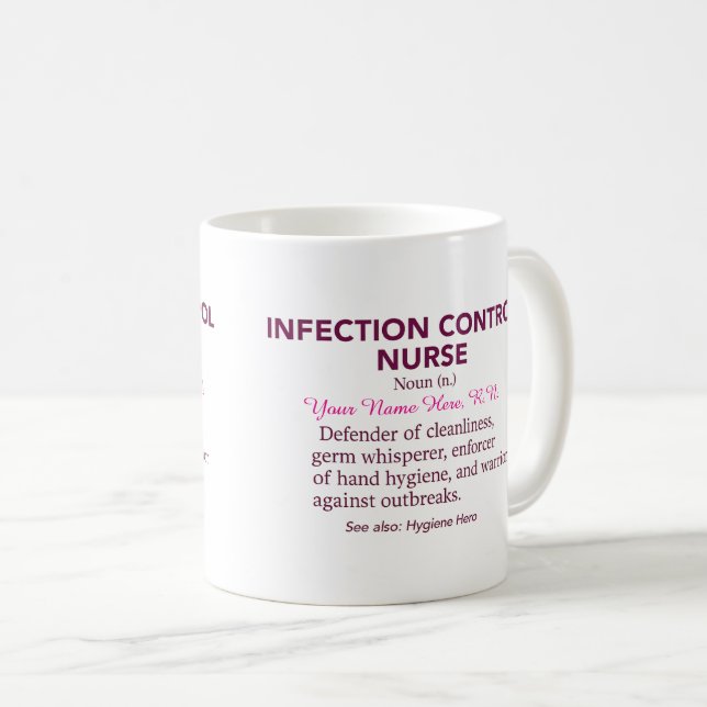 Caneca De Café Infection Control Nurse Definition – Funny Hygiene (Frente Esquerda)