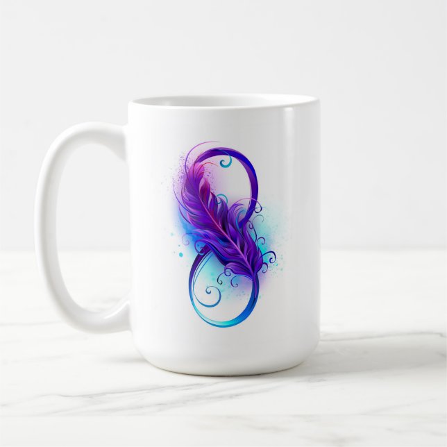 Caneca De Café Infinidade com pena roxa (Esquerda)