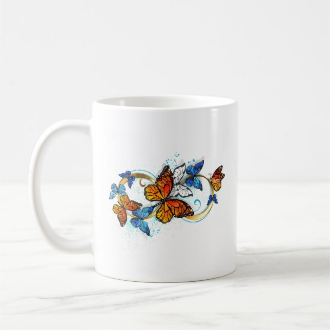 Caneca De Café Infinidade de Borboletas Monarca (Esquerda)