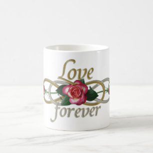 Caneca De Café Infinidade Dupla - Rosas Amar para sempre