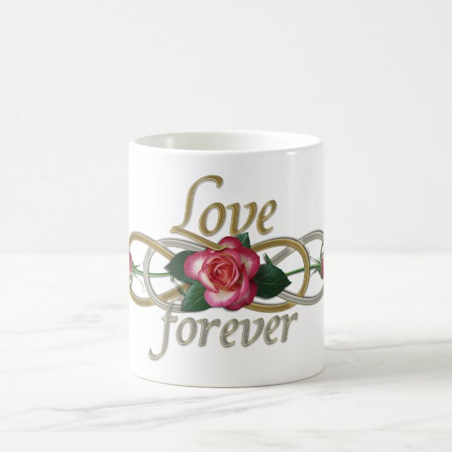 Caneca De Café Infinidade Dupla - Rosas Amar para sempre (Centro)