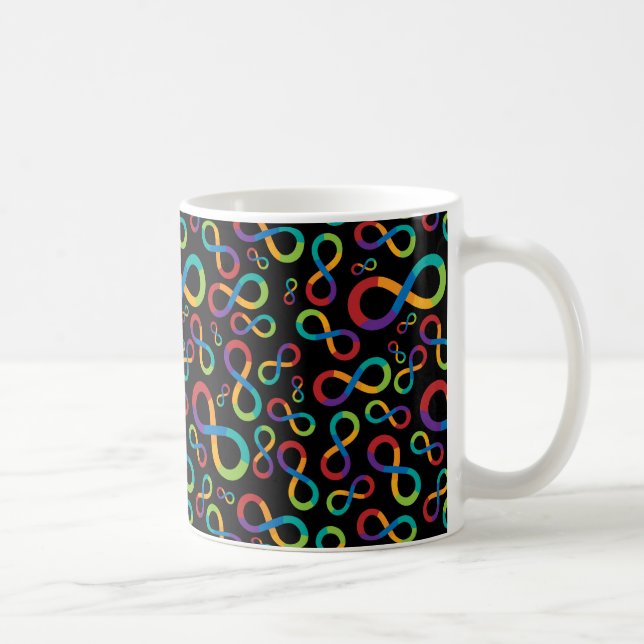 Caneca De Café Infinidade Neurodiversity do arco-íris do autismo (Direita)
