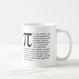 Caneca De Café Infinita Pi Responde Engraçado Mug