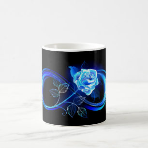 Caneca De Café Infinito brilhante com rosa azul