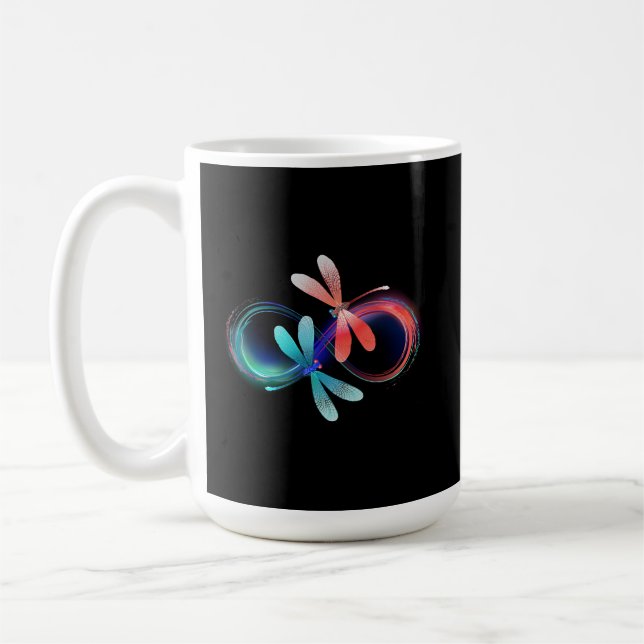Caneca De Café Infinito com libélulas brilhantes (Esquerda)