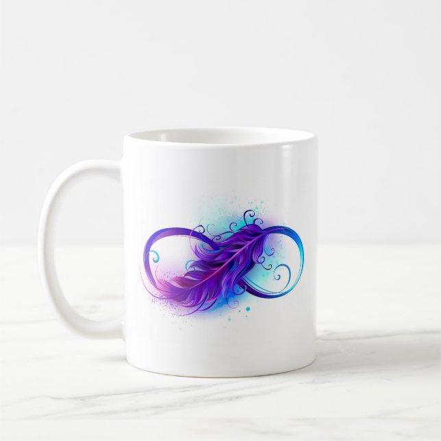 Caneca De Café Infinito com Pena Roxa (Esquerda)