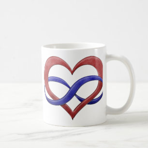 Caneca De Café Infinity Heart Symbol Polyamory Pride Cores de Sin