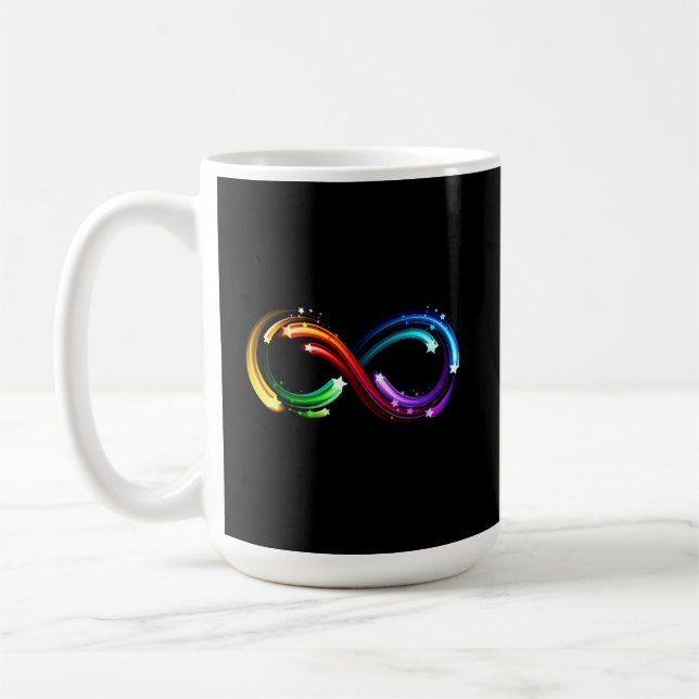 Caneca De Café Infinity symbol of rainbow comets (Esquerda)