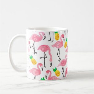 Caneca De Café Inflamingo, amarelo-abacaxi, cor-de-água rosa