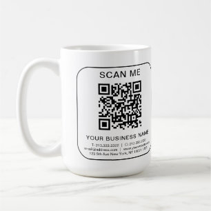 Caneca De Café Informações de Código QR de Empresa Personalizada 