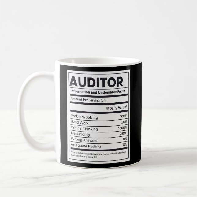 Caneca De Café Informações Nutricionais do Auditor (Esquerda)