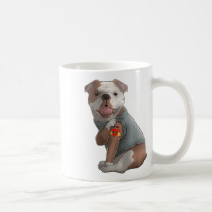 Caneca De Café Inglês Buldogue I Love Mãe Tattoo Camiseta de cão 
