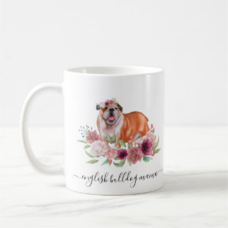 Caneca De Café Inglês Buldogue Mãe Floral Café Mug